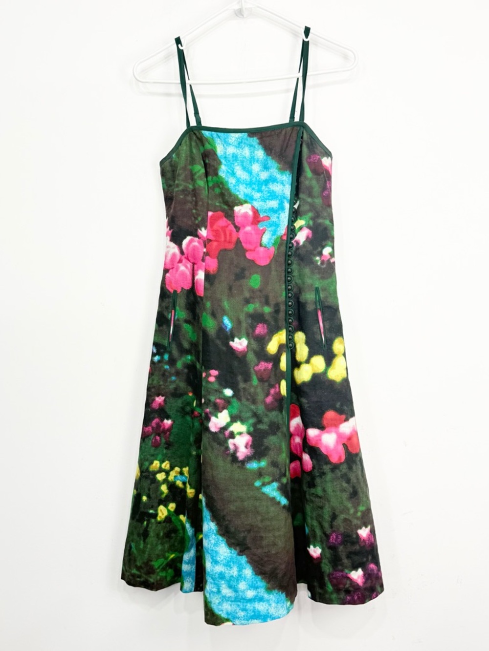 Tracy Reese Floral Midi Dress in Green, Pink, Blue, Yellow
